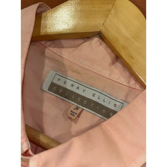 Perry Ellis Collection Peach Short Sleeve Button-Up Shirt Men's Size XL - Picture 6 of 10